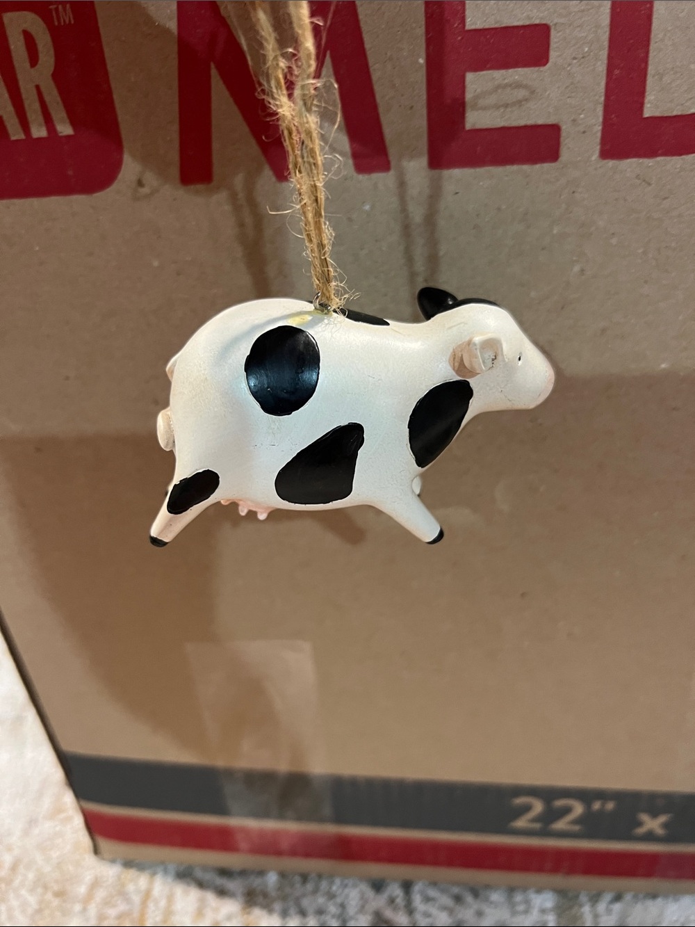 Black & White Cow Hanging Ornament - Home Holiday Christmas z28